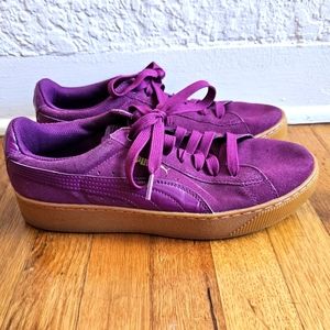 Purple Suede Platform Pumas Size 9